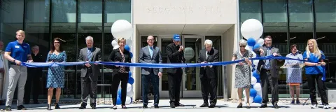 Sedgwick Hall ribbon cutting