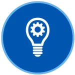light bulb gear icon